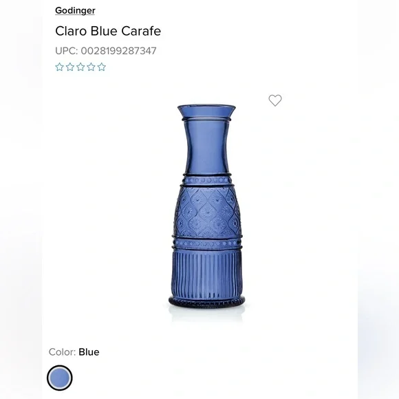 NWT Godinger Claro Blue Crystal Carafe - Picture 1 of 4